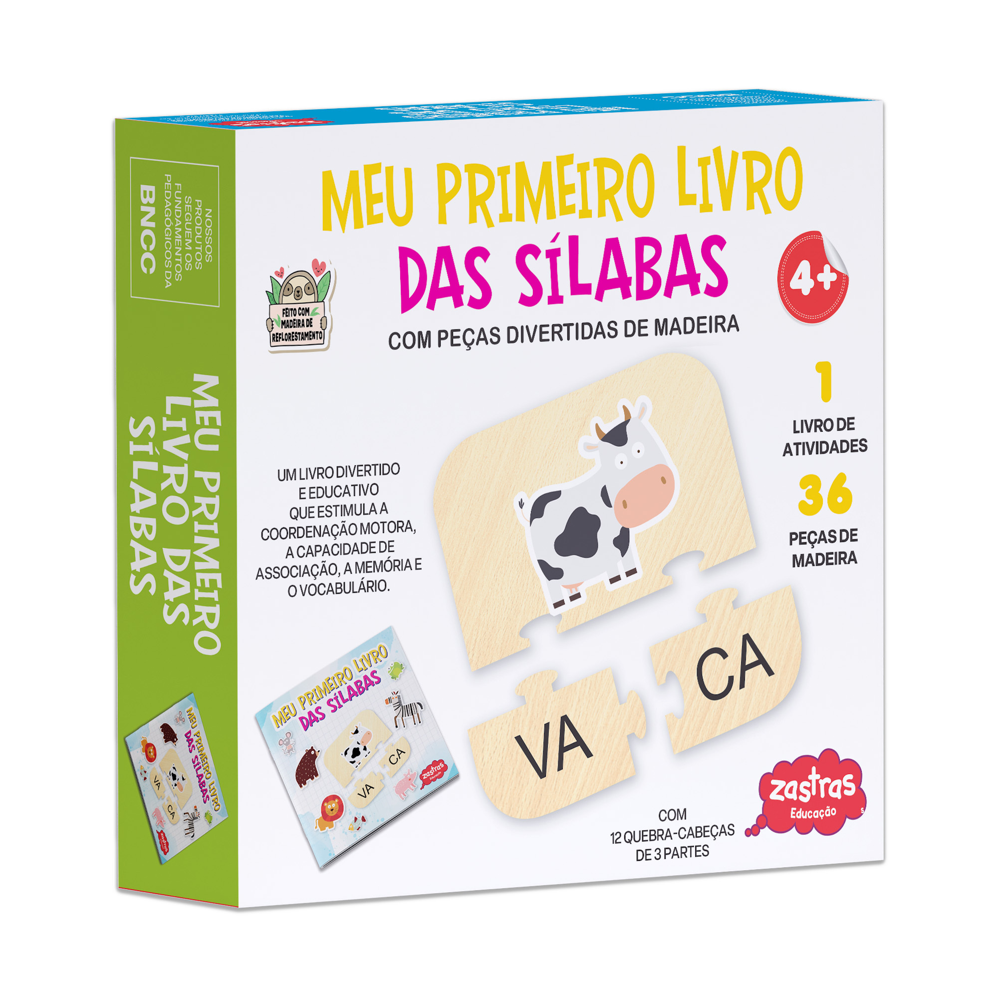Meu primeiro livro das sílabas com peças divertidas de madeira