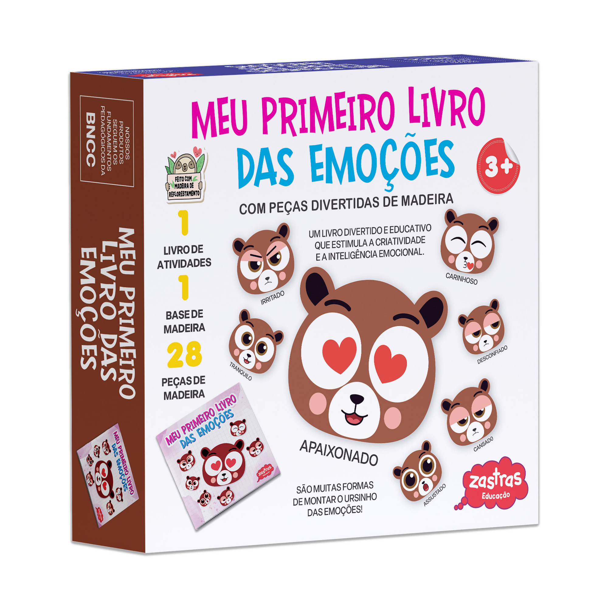Meu primeiro livro das emoções com peças divertidas de madeira