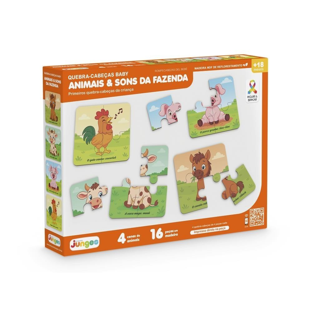 Quebra-cabeças baby Animais e sons da fazenda