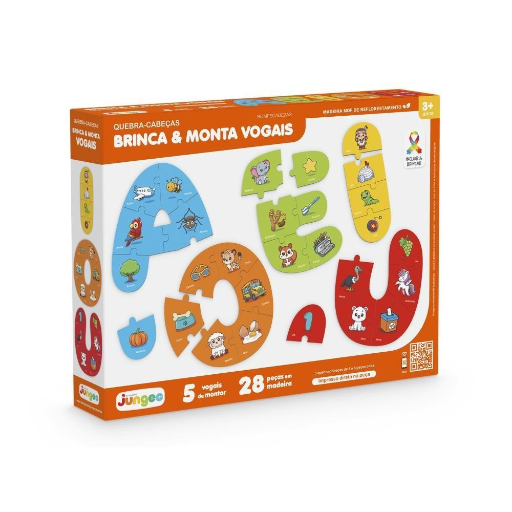 Quebra-cabeças Brinca e Monta Vogais