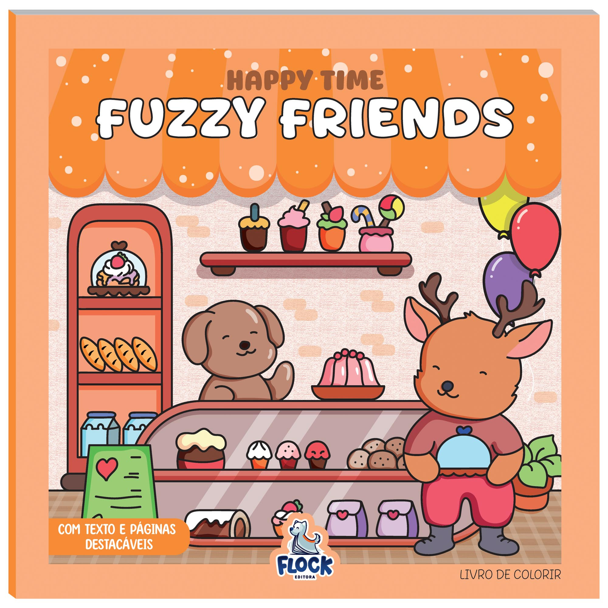LIVRO DE COLORIR HAPPY TIME FUZZY FRIENDS