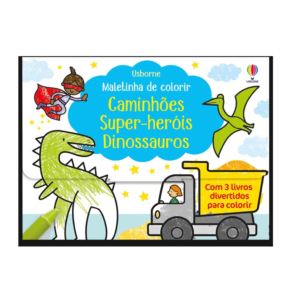Caminhões, Super Heróis Dinossauros: Maletinha De Colorir