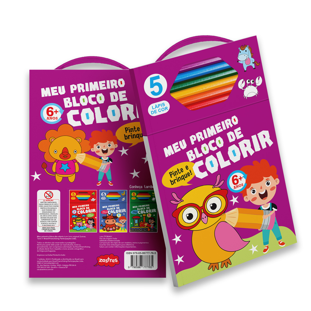 Meu Primeiro Bloco De Colorir Roxo 6+