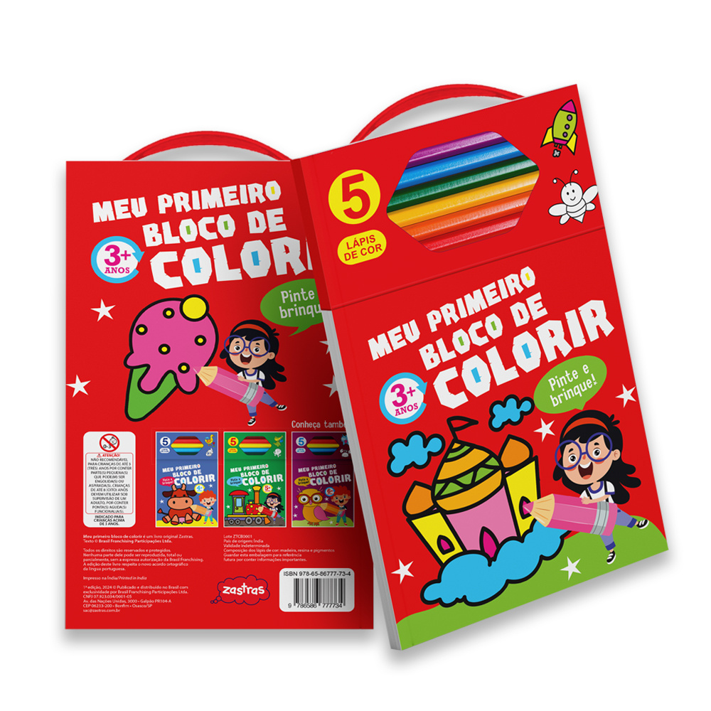 Meu Primeiro Bloco De Colorir Vermelho 3+