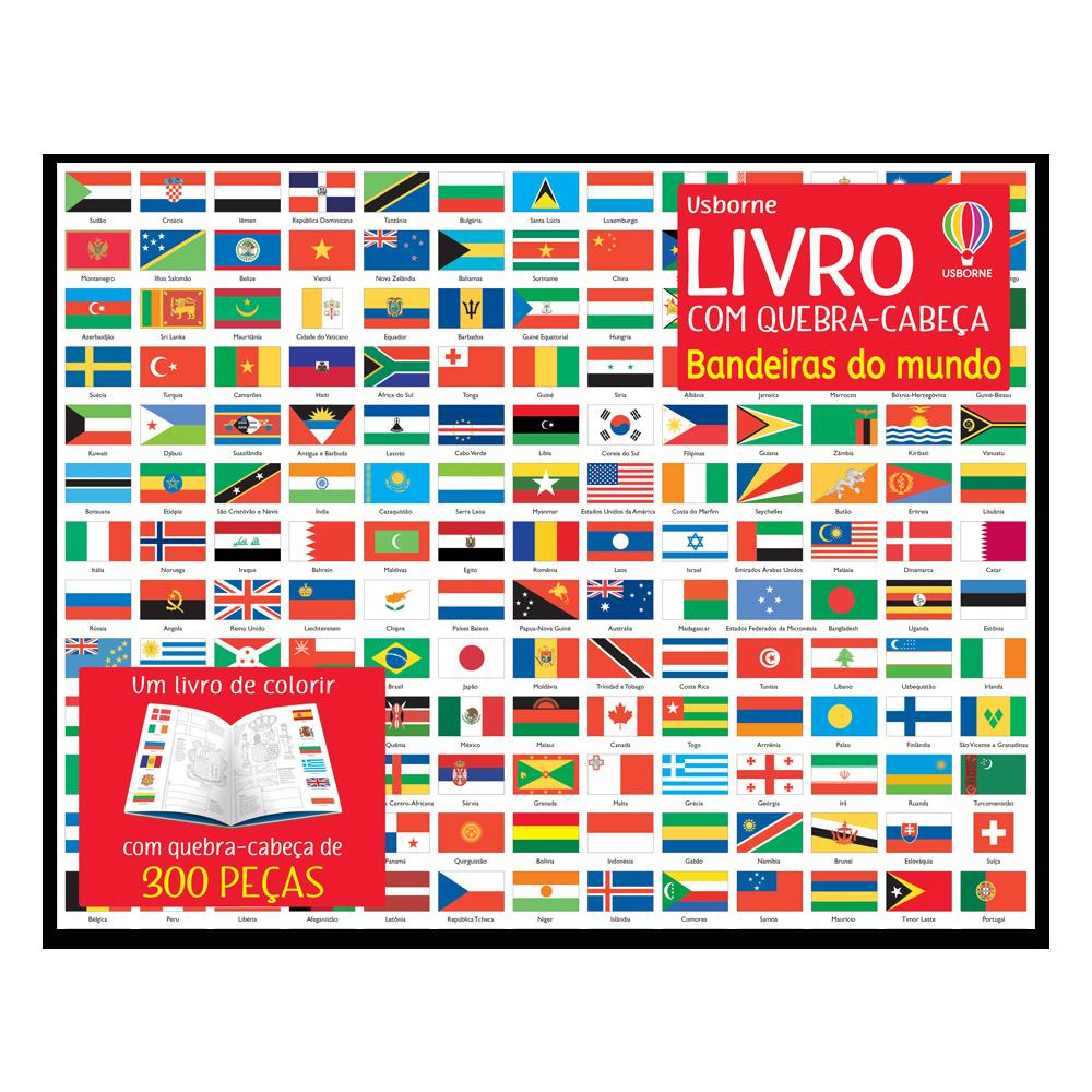 Bandeiras Do Mundo: Livro Com Quebra - Cabeça